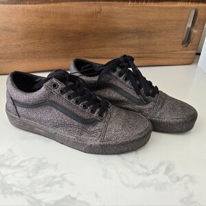 Womens Black Sparkle Vans Tennis Shoes - Size 9 Womens